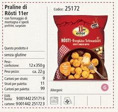MINI FAGOTTINI DI ROSTI CON FORMAGGIO E SPECK 350GX12PZ - 11ER