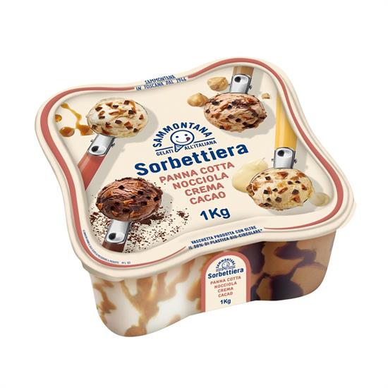 SORBETTIERA PANNA COTTA/NOCCIOLA/CREMA/CACAO 1KGX6PZ SAMMONTANA