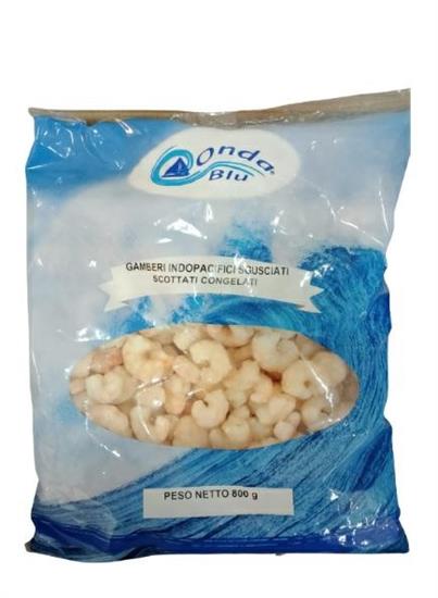 GAMBERI SGUSCIATI INDIA 100/200 5X1000(800) GLASS.20%-BUSTA ONDA BLU