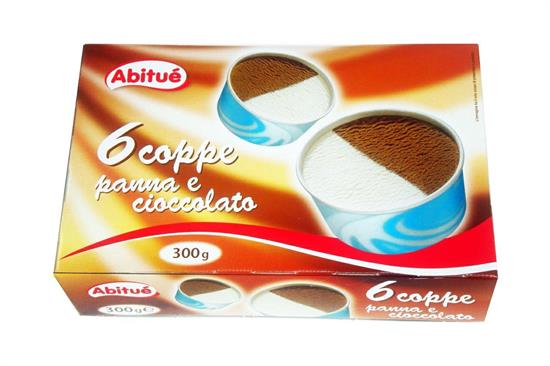 *E* 6 COPPETTE PANNA/CACAO ABITUE' 300GX6