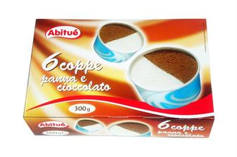 *E* 6 COPPETTE PANNA/CACAO ABITUE' 300GX6